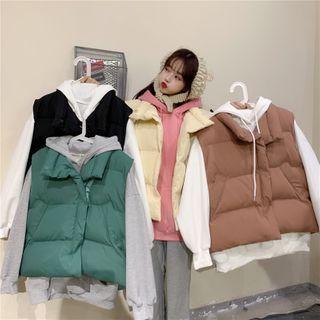 Plain Padded Vest + Hoodie