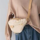 Fleece Crossbody Bag Khaki - One Size