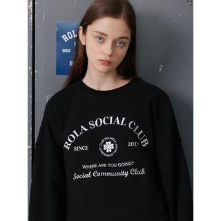 Snug Club Letter Sweatshirt Black - One Size