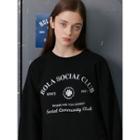 Snug Club Letter Sweatshirt Black - One Size