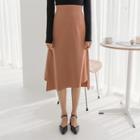 Diagonal-hem Long A-line Skirt