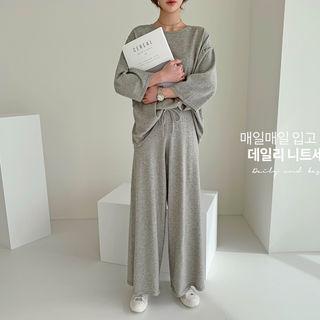 Oversized Knit Top & Pants Lounge Set