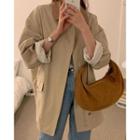 Two-tone Zip Trench Jacket Almond - One Size