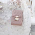 Buckled Quilted Faux Leather Crossbody Pouch
