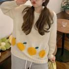 Lemon Jacquard Sweater Almond - One Size