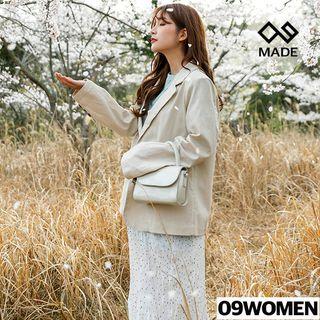 Plus Size Regular-fit Single-breasted Linen Jacket