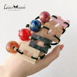 Acetate Bead & Rectangular Hair Tie