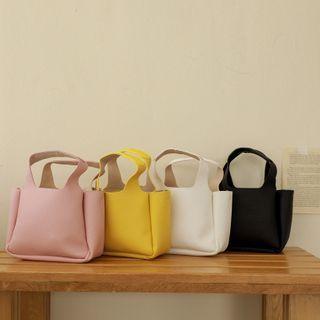 Faux-leather Tote Bag With Strap