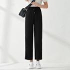 Drawstring Waist Contrast Trim Wide-leg Pants