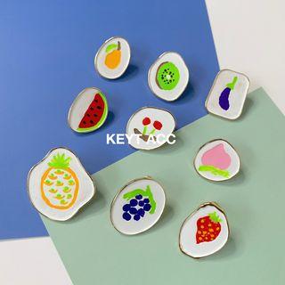 Fruit Print Irregular Alloy Earring