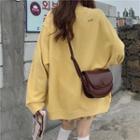 Embroidered Loose-fit Sweatshirt Yellow - One Size