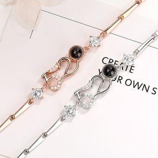 925 Sterling Silver Rhinestone 520 Numerical Bracelet