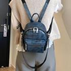 Plaid Stitched Mini Backpack