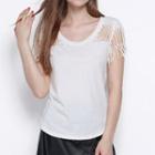 Perforated Back Short Sleeve T-shirt
