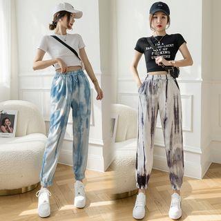 Tie-dye Print Crop Sweatpants