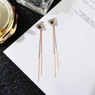 Rhinestone Eye Threader Earring As Shown In Figure - One Size
