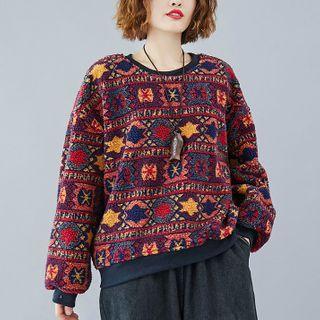 Fleece Patterned Sweatshirt