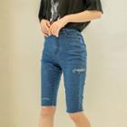 Plus Size Slit-side Crop Jeans