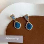 Alloy Dangle Earring 1 Pair - Gold & Blue - One Size