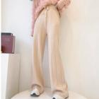 Drawstring Waist Wide Leg Knit Pants