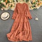 Round Neck Plain Cut-out Dress