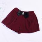 Bow Accent Shorts Wine Red - One Size