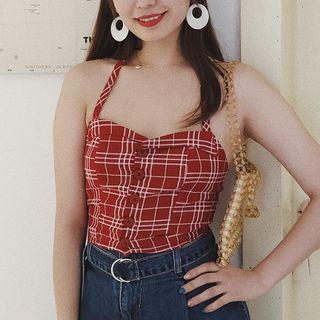 Plaid Halter Top