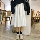 Pleated Midi Skirt White - One Size