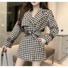 Houndstooth Gather Waist Coat