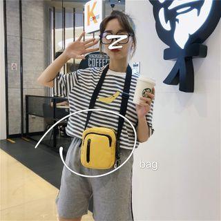Canvas Zip Crossbody Bag / Bag Charm