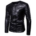 Faux Leather Embossed Jacket