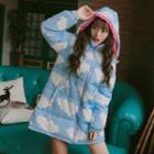 Cloud Print Hooded Padded Coat