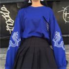 Dragon Embroidered Front Pocket Pullover