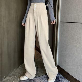 Corduroy High Waist Wide-leg Pants