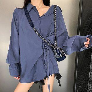 Drawstring Shirt Blue - One Size