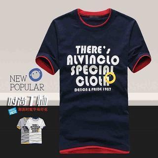 Mock Two-piece Lettering T-shirt