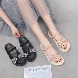 Plaid Detail Sandals