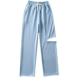 Cut-out High-waist Wide-leg Sweatpants