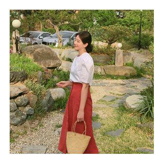 Puff-sleeve Zip-back Blouse