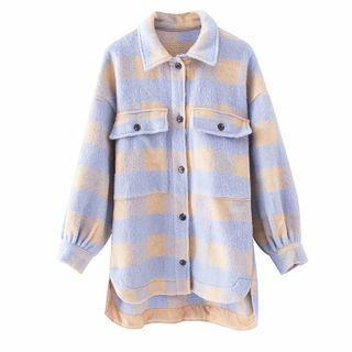 Check Front-pocket Shirt Jacket