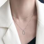Geometric Pendant Layered Sterling Silver Necklace