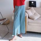 Ribbed Wide Leg Pants Sky Blue - One Size