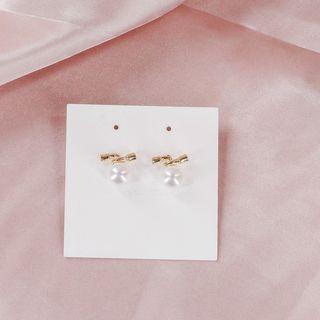 Freshwater Pearl Earring 1 Pair - Gold - One Size