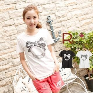 Bow Ring-print T-shirt