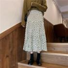 Dotted Layered A-line Midi Skirt