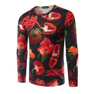 Pepper Print Long Sleeve T-shirt