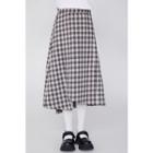 Gingham Check Midi A-line Skirt