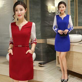 Split-neck Panel Dress