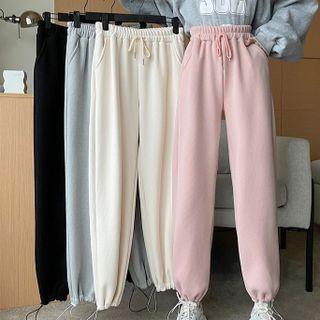High Waist Drawstring Cuff Sweatpants