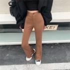 Plain Slim-fit Boot Cut Pants